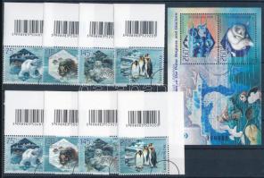 2009 MINTA Sarkvidék és gleccserek védelme blokk és 2 db vonalkódos sor