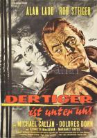 1962 Der Tiger ist unter uns, Columbia Pictures film plakátja, szakadásokkal, hajtott, 84×59 cm