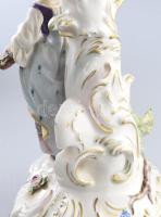 cca 1920-1940, Aelteste Volkstedter háromrészes, női alakkal díszített gyertyatartó. Kézzel festett ...