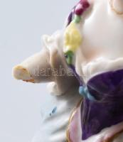 cca 1920-1940, Aelteste Volkstedter háromrészes, női alakkal díszített gyertyatartó. Kézzel festett ...