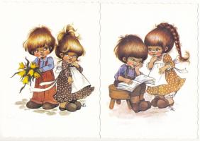 19 db MODERN grafikai motívum képeslap Füzesi Zsuzsa rajzaival / 19 modern graphic motive postcards,...