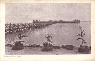 Balatonfüred fürdő móló a hátoldalon Balatoni Kalauz hirdetéssel