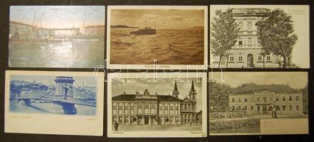 105 db régi magyar városképes lap jobbakkal, érdekességekkel, lithokkal / 105 old Hungary topographic cards with better ones, lithos and interesting cards