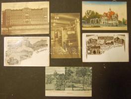 105 db régi magyar városképes lap jobbakkal, érdekességekkel, lithokkal / 105 old Hungary topographi...