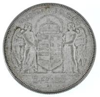 1930. 5P Ag "Horthy jobbra" T:VF patina Adamo P8