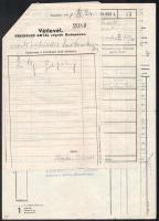 1941-1942 Freissler Antal Felvonó- és Gépgyár Rt. 2 db számlája, egyikhez vétlevél és szerelés-igazo...