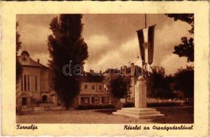 Tornalja, Tornallya, Safárikovo, Tornala; részlet az Országzászlóval / Hungarian flag (ázott / wet damage)