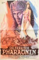 1960 Die Frau der Pharaonen filmplakát, hajtott, szakadással, 84×60 cm