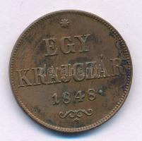 1848. 1kr Cu T:VF karcok Adamo B1