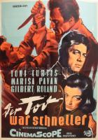 1957 Der Tod war schneller, Universal International film plakátja, hajtott, szakadásokkal, 84×60 cm