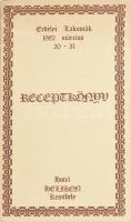 Erdélyi lakomák 1982. március 20-31. Receptkönyv. Hotel Helikon Keszthely. Kiadói papírkötésben, kissé foltos borítóval.