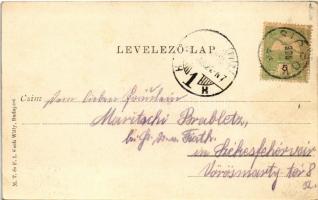 1906 Siófok, Sió részlet, híd. M. T. és F. I. Koch Willy kiadása (EK)