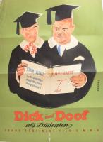 1940 Dick und Doof als Studenten című film plakátja, szakadásokkal, hajtott, 84×60 cm