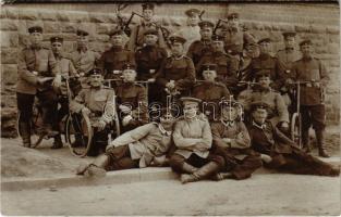 1908 Mainz, German military, group of soldiers with bicycles. photo (EK)