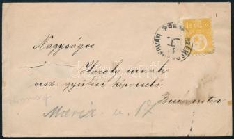 1874 Réznyomat 2kr elfogazva levélen SZÉKESFEHÉRVÁR
