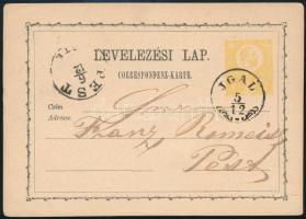 1871 2kr díjjegyes levelezőlap JGAL