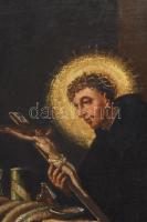 Jelzés nélkül, feltehetően XIX. sz. festő: Istenes Szent János. Olaj, vászon. Restaurált. Hátoldalán...