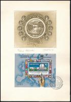 1985 Helsinki évforduló blokk a Kulturális fórum blokk rézkarc nyomatán a tervező, Vertel József aláírásával