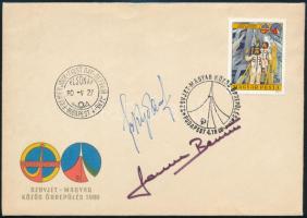 1980 Szovjet-Magyar közös űrrepülés FDC-n, Farkas Bertalan és Kubaszov aláírásával