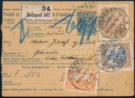 1923 Csomagszállító 175K bérmentesítéssel + 3 x 10f Hivatalos bélyeggel