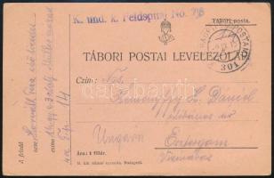 1915 Tábori posta levelezőlap K. und k. Feldspital No. 7/8 + HP 301