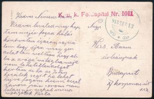 1918 Tábori posta képeslap K. u. k. Feldspital No. 1011