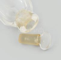 Antik parfümös üveg, saját dobozában, dugón kis csorbákkal, m: 5,5 cm