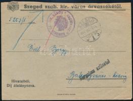1944 dec. 5 Levél Szegedről Bakonyszücs községbe Forgalom szünetel bélyegzéssel visszaküldve