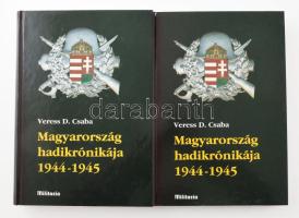 Veress D. Csaba: Magyarország hadikrónikája 1944-1945. 1-2. köt. 1.: A kárpáti harcoktól a Dunántúl elleni szovjet támadásig (1944. augusztus 25. - 1944. november 6.) 2.: A Dunántúl elleni szovjet támadástól a német Birodalmi Védőállás áttöréséig (1944. november 7. - 1945. április 13.) Bp., 2002-2003, Történelmi Hagyományőrző és Hadisírgondozó Alapítvány. Kiadói kartonált papírkötés, jó állapotban.