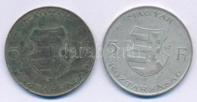 1947. 5Ft "Kossuth" Ag (2x) T:F patina 
Adamo F8.1
