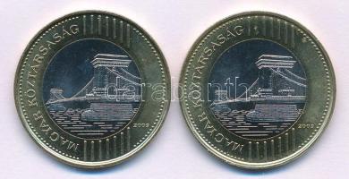 2009. 200Ft (2x) T:AU apró karc, kis patina