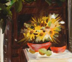 Ifj Czene B jelzéssel: Kert. Olaj, vászon. Fakeretben, 71×50 cm