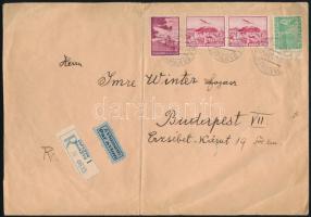 1939 Ajánlott légi nagy alakú levél Budapestre