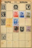 Régi előnyomott Tolnai bélyeg album, benne magyar és külföldi bélyegek