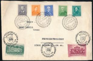 1936 Levél 7 db bélyeggel és BUDAVÁRA VISSZAFOGLALÁSÁNAK EMLÉKÉRE alkalmi bélyegzéssel