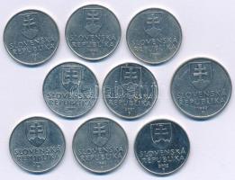 Szlovákia 1993-2007. 2K Ni (8db/5xklf) + 1993. 5K Ni T:AU-VF
Slovakia 1993-2007. 20 Koruna Ni (8pcs...