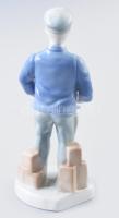Kőműves férfi. Szocreál kerámia figura, jelzés nélkül, hibátlan, m: 14,5 m