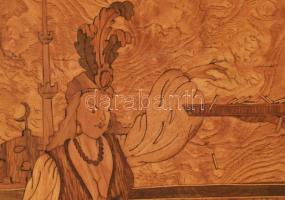 Antik intarziakép, 22x33 cm