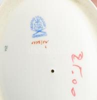 Herendi Indiai kosár mintás váza. Lapított szétnyíló vázatest, tagolt talapzatrészen, jelzett, hibát...