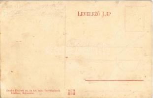 Korond, Corund; Unitárius papi lakás, piac. Dunky fivérek / priest's house, market (r)