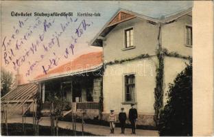 1909 Stubnyafürdő, Túróchévíz, Stubnianske Teplice, Turcianske Teplice; Kertész lak. Kohn Ede kiadása / villa (fl)