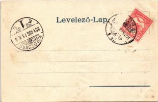 1901 Érsekújvár, Nové Zámky; Kossuth Lajos tér, Szálloda az Arany Oroszlánhoz, üzletek. Conlegner J....