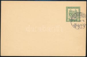 1917 Használatlan 8H díjjegyes levelezőlap TP / 92 bélyegzéssel