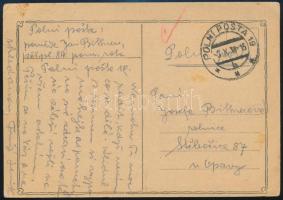 1938 Levelezőlap tábori postával POLNI POSTA 19/ b