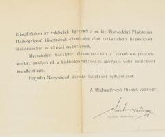 1915 Hadsegélyező hivatal hadikölcsön felhívása polgármesterek részére. 2 p