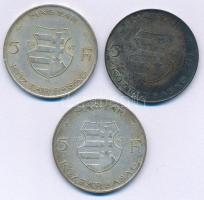 1947. 5Ft "Kossuth" Ag (3x) T:XF,VF patina Adamo F8.1