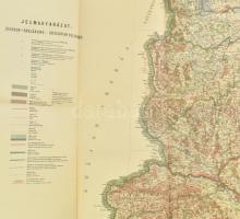 cca 1996 A Magyar Állam összes erdőségeinek átnézeti térképe, 12 szelvényből álló, nagy méretű repri...