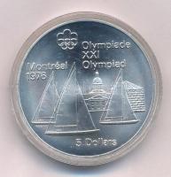 Kanada 1973. 5D Ag "Montreali Olimpia - Kingston vitorlás" T:BU Canada 1973. 5 Dollars Ag "Montreal Olympic Games - Kingston and Sailboats" C:BU Krause KM#84