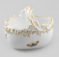 Herend rothschild mintás kosár alakú kínáló. Jelzett, hibátlan, 11x9x8,5 cm