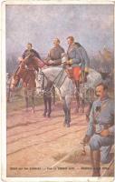 1916 Gebet vor der Schlacht / Ima az ütközet előtt / WWI Austro-Hungarian K.u.K. military art postcard, prayer before battle. G.G.W.II. Nr. 113. + K.U.K. FELDPOSTAMT 94 (kopott sarkak / worn corners)